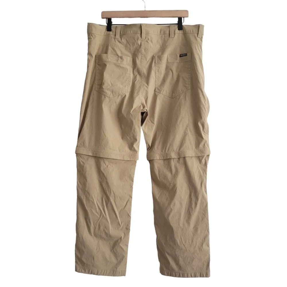 Eddie Bauer Men's Convertible Tech Pants Khaki‎ Nylon Stretch Hiking 40x30